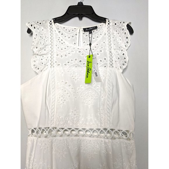 SAM EDELMAN Midi Dress White Lace Eyelet NWT 12 - Picture 7 of 10